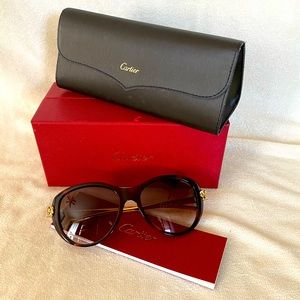 Cartier Brown Cat Eye Sunglasses / New